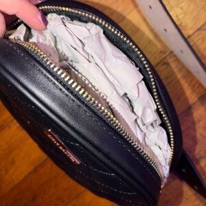 Steve Madden Black Quilted Bag with Gold Accents